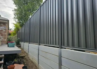 Colorbond fence and retaining wall South Lismore