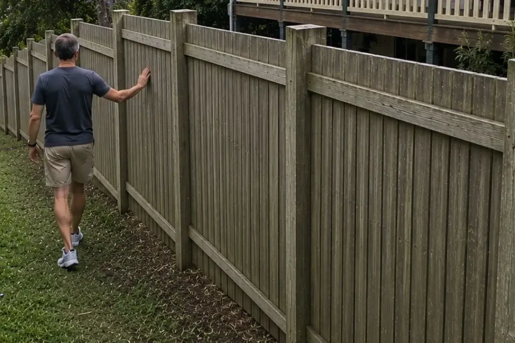 assessing fence on a sloped yard