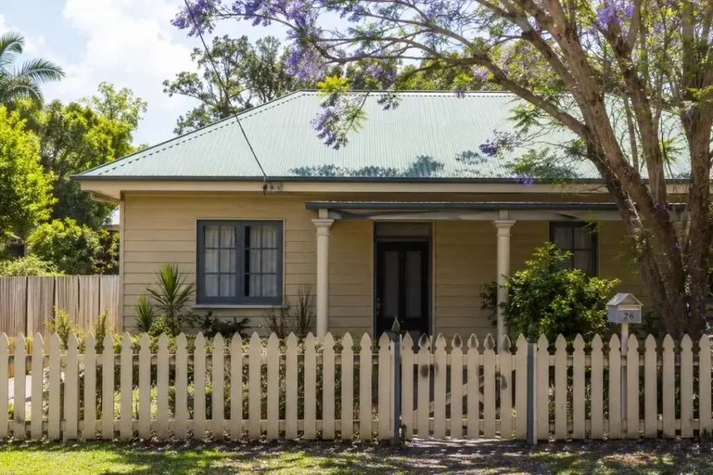 French Gothic timber picket fence
