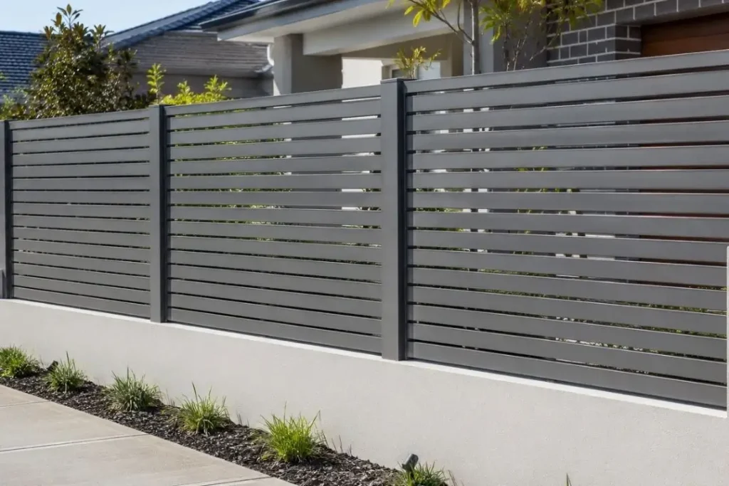 modern aluminium slat fence