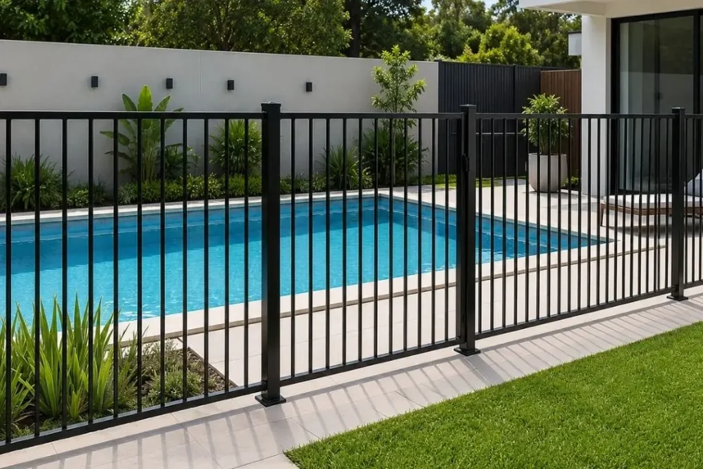 powder-coated aluminium pool fencing