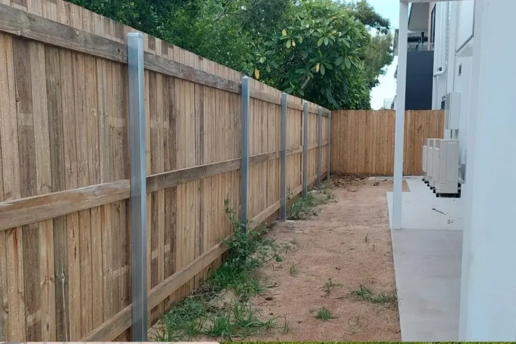 timber boundary fence