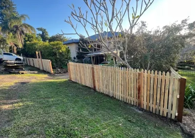 Timber fence boundary fence Ballina North